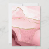 Roze Burgundy Red Marble Trunk Party Invite Kaart (Achterkant)