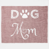Roze Burlap Dog mam Fleece Blanket (Voorkant (Horizontaal))