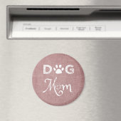 Roze Burlap Dog Mam Magnet Magneet (Insitu (Vaatwasser))