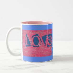 Roze Burn Out Patroon Vrede Liefde Bestemming Kuns Tweekleurige Koffiemok