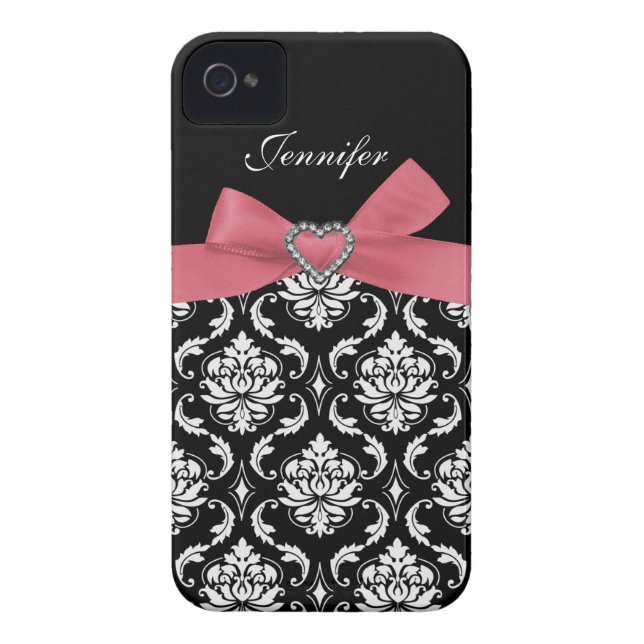 Roze bus met Damask iPhone Case (Achterkant)