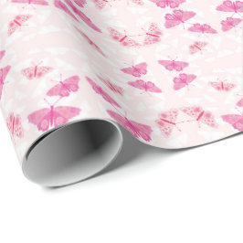 Roze Butterflies Cadeaupapier
