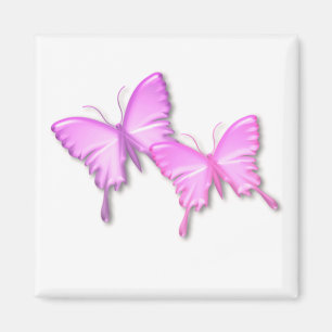 Roze Butterflies Design Magnet Magneet