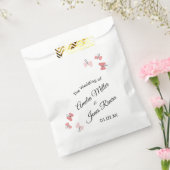 Roze Butterflies Garden Romantic Simple Wedding Bedankzakje (Gezegeld)