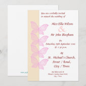 Roze Butterflies Kaart (Voorkant / Achterkant)