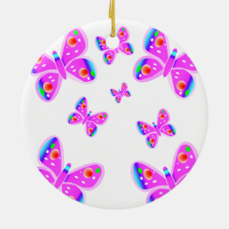 Roze Butterflies kerstversiering Keramisch Ornament