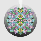 Roze Butterflies Mandala kerstversiering Ornament (achterkant)