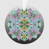 Roze Butterflies Mandala kerstversiering Ornament (voorkant)