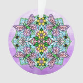 Roze Butterflies Mandala kerstversiering Ornament (voorkant)