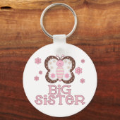 Roze Butterfly Big Sister Sleutelhanger (Voorkant)