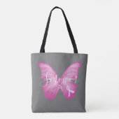 Roze Butterfly Breast Cancer Survivor Draagtas (Achterkant)