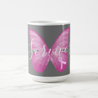 Roze Butterfly Breast Cancer Survivor Koffiemok