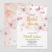 Roze Butterfly Bridal Shower Kaart (Voorkant / Achterkant)