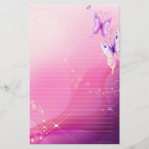 Roze Butterfly Briefpapier