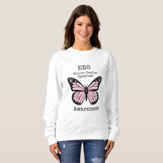 Roze Butterfly EDS Awareness Shirt (Voorkant volledig)