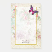 Roze Butterfly en Shabby Rozen Wedding Post-it® Notes (Voorkant)