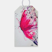 Roze Butterfly Gift Label Cadeaulabel (Voorkant)