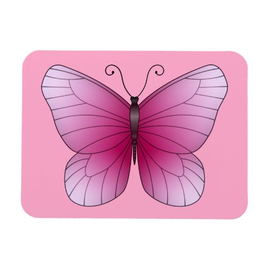 Roze Butterfly Magnet Magneet (Horizontaal)