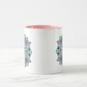 Roze Butterfly Mandala Whimsical Hand Drawn Mok (Midden)