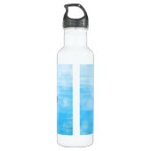 Roze Butterfly Mandala Whimsical Hand Drawn Waterfles (Achterkant)