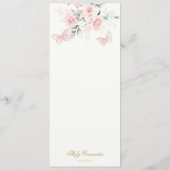 Roze Butterfly Quinceañera Menu (Achterkant)