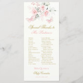 Roze Butterfly Quinceañera Programma (Achterkant)