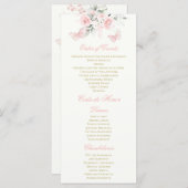 Roze Butterfly Quinceañera Programma (Voorkant / Achterkant)