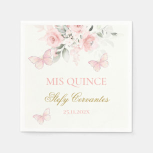 Roze Butterfly Quinceañera Servet
