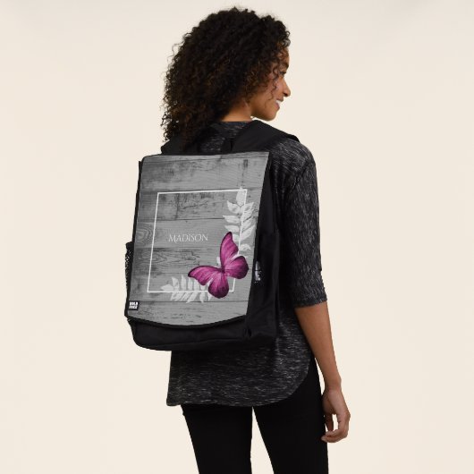 Roze Butterfly Rustic Specialized Backpack (Gedragen)