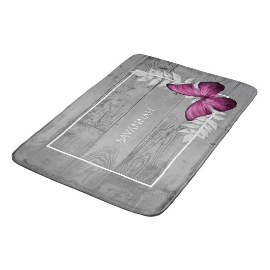 Roze Butterfly Rustic Specialized Bath Mat (Gekanteld)