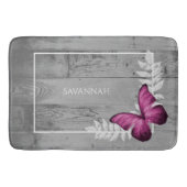 Roze Butterfly Rustic Specialized Bath Mat (Voorkant)