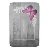 Roze Butterfly Rustic Specialized Bath Mat (Voorkant Verticaal)