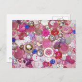  roze Button Collage Briefkaart (Voorkant / Achterkant)