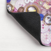roze Button Collage Muismat (Hoek)