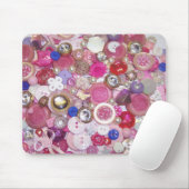roze Button Collage Muismat (Met muis)