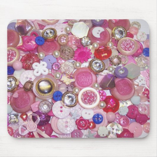 roze Button Collage Muismat (Voorkant)