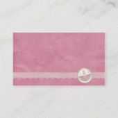 Roze Button en kant Visitekaartje (Achterkant)