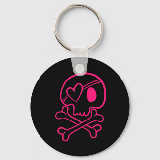 Roze Button Sleutelhanger