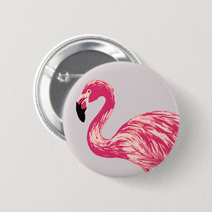 Roze Button ter illustratie van vogel
