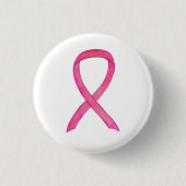 Roze Button voor bewustmaking op basis van lint aa (Voorkant)