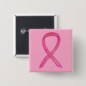 Roze Button voor bewustmaking op basis van lint aa (Voorkant /achterkant)