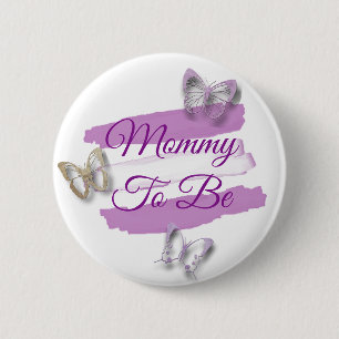 Roze Buttonnen mama om Baby shower te worden Ronde Button 5,7 Cm