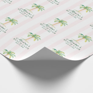 Roze Cabana Strepen Palm Beach Club Cadeaupapier