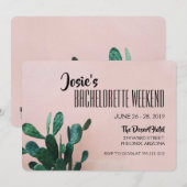Roze Cactus Bachelorette Weekend Kaart (Voorkant / Achterkant)