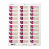 Roze cactus Bloem en bijen | Modern script Etiket (Full Sheet)