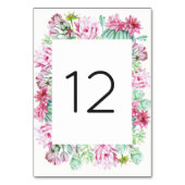 Roze Cactus Bloemen Succulenten Tafelnummer (Achterkant)