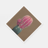 Roze Cactus fotopapier servetten (Hoek)