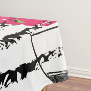 Roze Cactus gestreepte patroonontwerp Tafelkleed