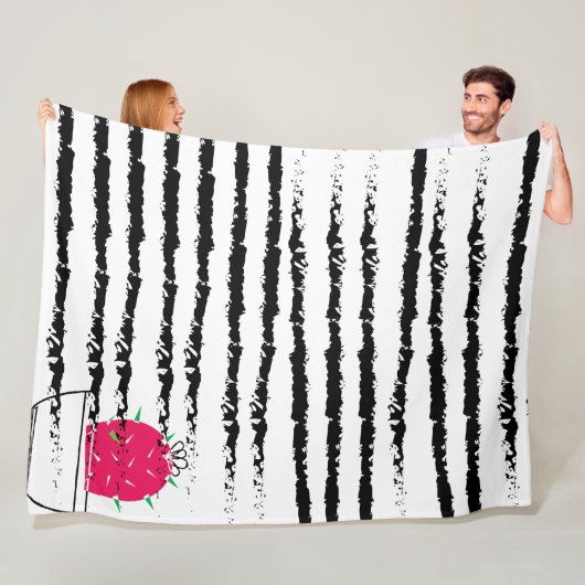 Roze Cactus patroon design Fleece Deken (In situ)