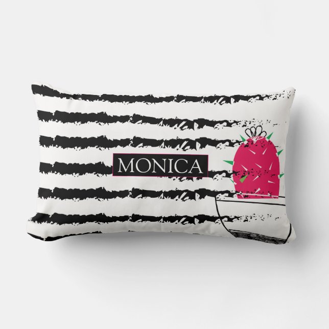 Roze Cactus patroon design Kussen (Voorkant)